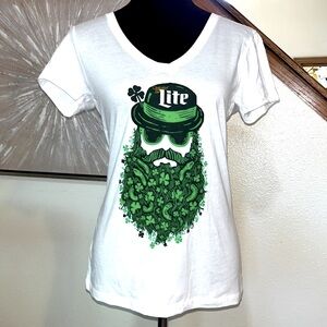 Miller Light V Neck Short Sleeve Tee